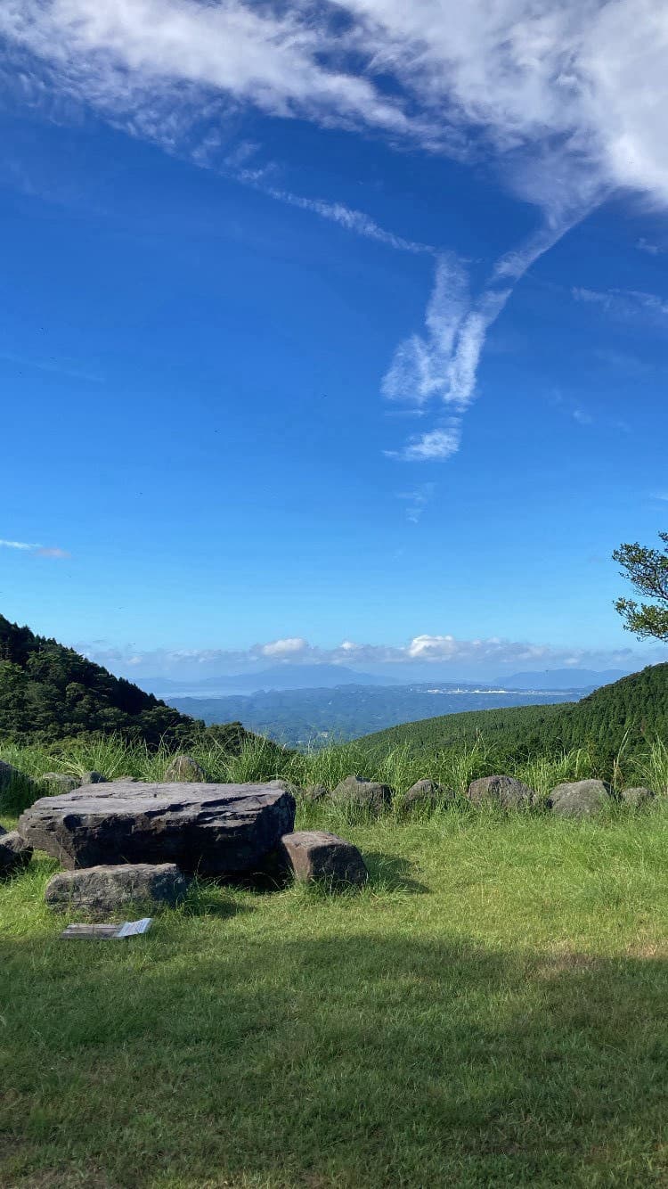 旅の湯から望む霧島の山並み